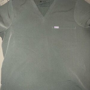 Figs Sage Green V-Neck Scrub Top